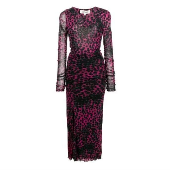 NWT DVF | Edyna Asymmetrical Midi Mesh Dress - Picture 10 of 10